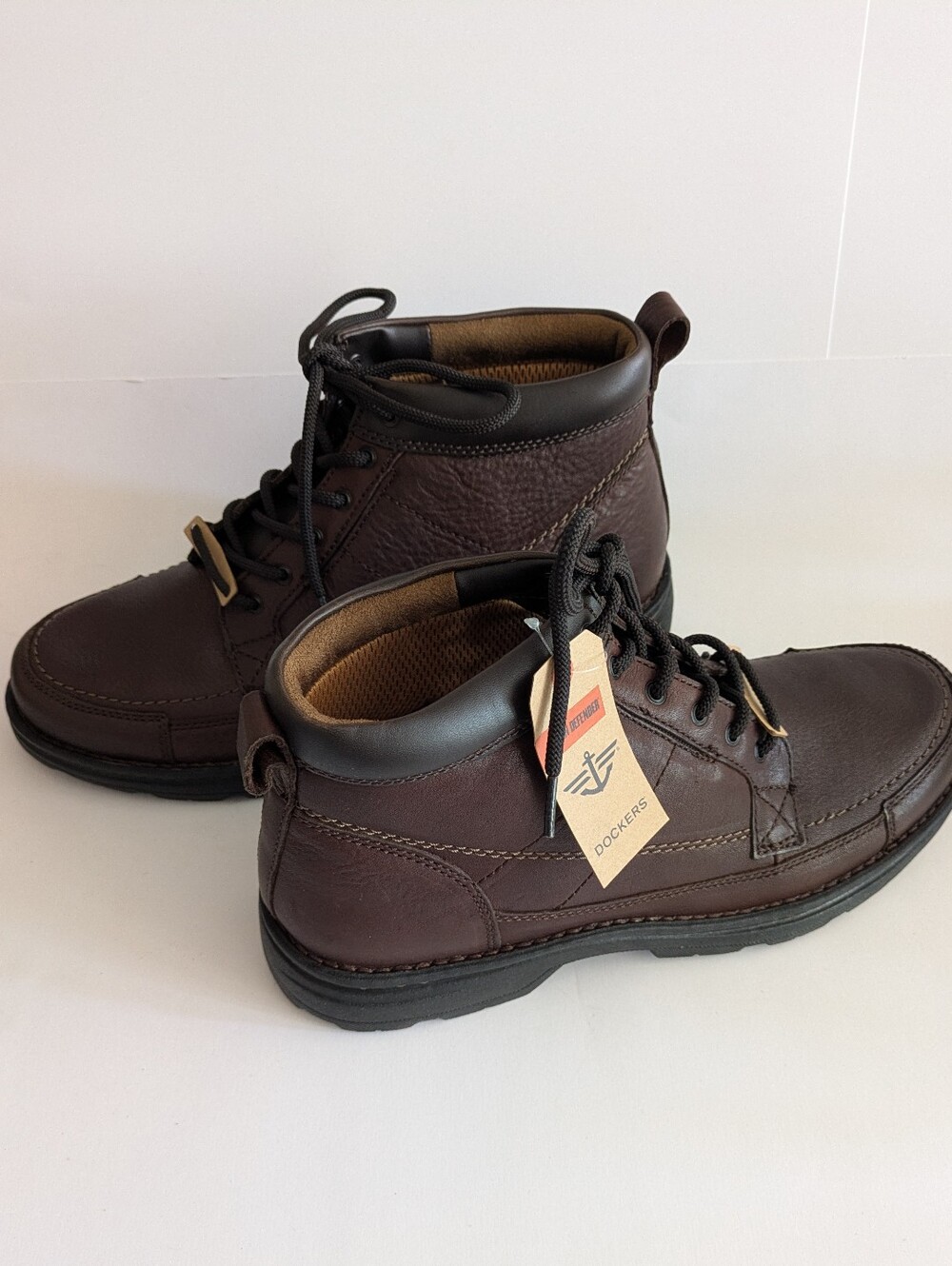 Dockers Men's Dark Brown Leather Chukka Lace-Up Boots Size 12 NWT
